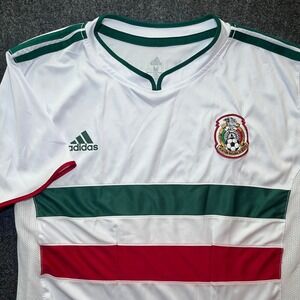 Adidas Soccer Jersey Mens Medium White Excellent Mexico FMF Away Climalite Top